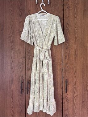 Goodman the Brand Floral Wrap Maxi Dress in Light Green